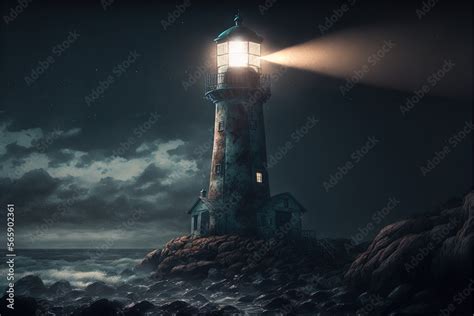 Lighthouse Beacon in the night - Lighthouse series - Lighthouse ...