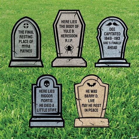 Personalized Graveyard Tombstone Yard Signs – 10 Pc. | Oriental Trading