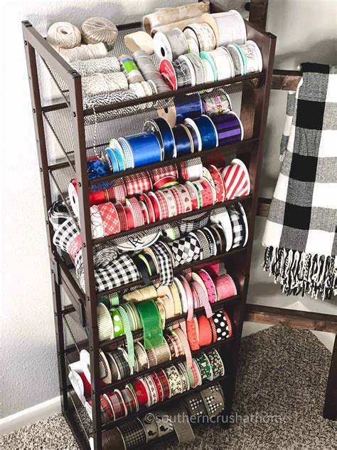 DIY Ribbon Storage Rack Idea - Southern Crush at Home