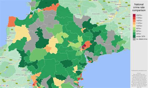 Devon possession of weapons crime statistics in maps and graphs.