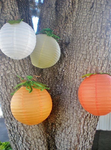 Fall Paper Lantern Set of 4 Pumpkin Lanterns Orange Yellow | Etsy