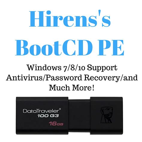 Hiren's Boot CD PE 64 bit Live USB - Password Reset / Data Recovery - Live Linux USB