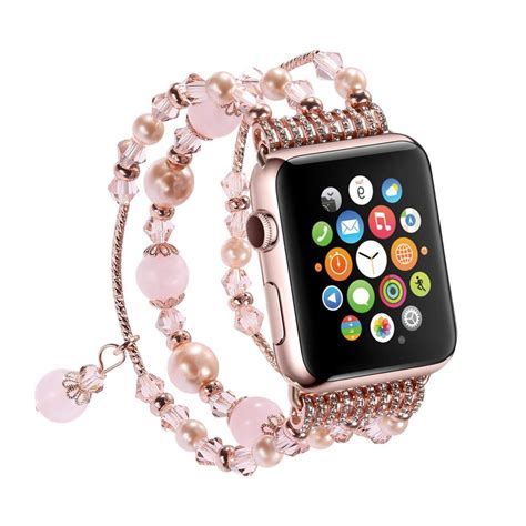 Apple Watch Band,Pearl Elastic Stretch Bracelet Replacement Women Girl – SPY Phone Cases and ...