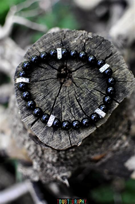 Men's Onyx and Crystal Bracelet