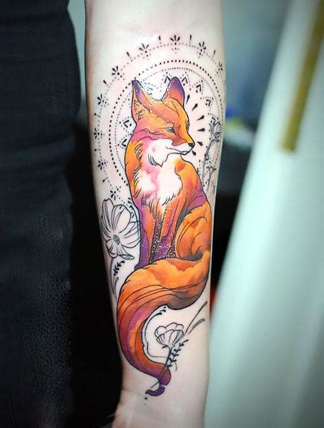 Cool Fox on Arm Tattoo Idea