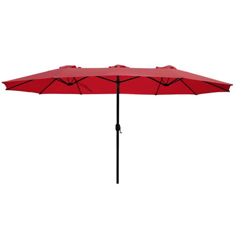 Maypex 15 ft. x 9 ft. Market Rectangular Outdoor Patio Umbrella in Red ...