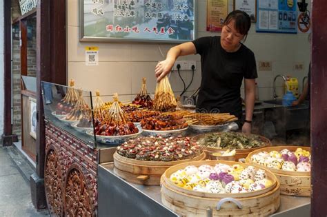 Local Street Food and Snacks Sold at the Qibao Old Street in Qibao ...