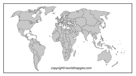 Blank World Map With Borders