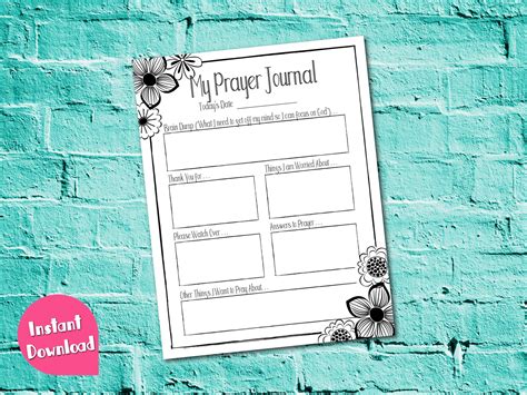 Daily Prayer Journal Printable Journal Pages Bible Journal - Etsy