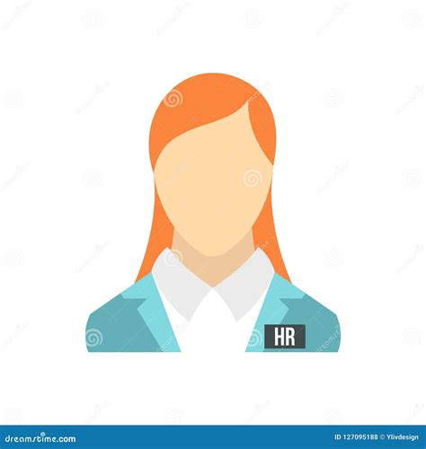 HR Management Icon, Flat Style Stock Illustration - Illustration of ...