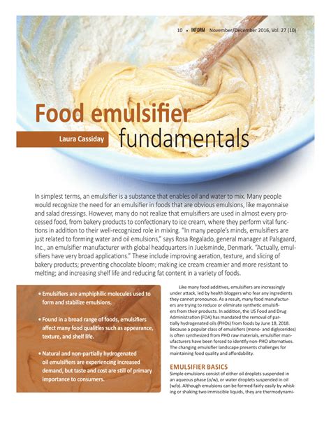 (PDF) Food emulsifier fundamentals