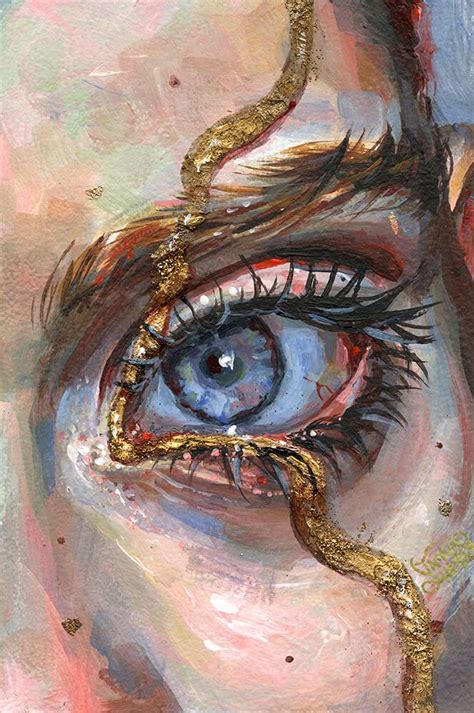 an artistic painting of a woman's eye