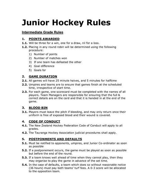 The rules - Ice hockey