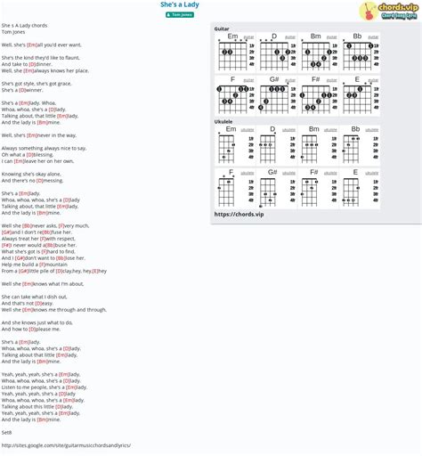 Chord: She's a Lady - tab, song lyric, sheet, guitar, ukulele | chords.vip