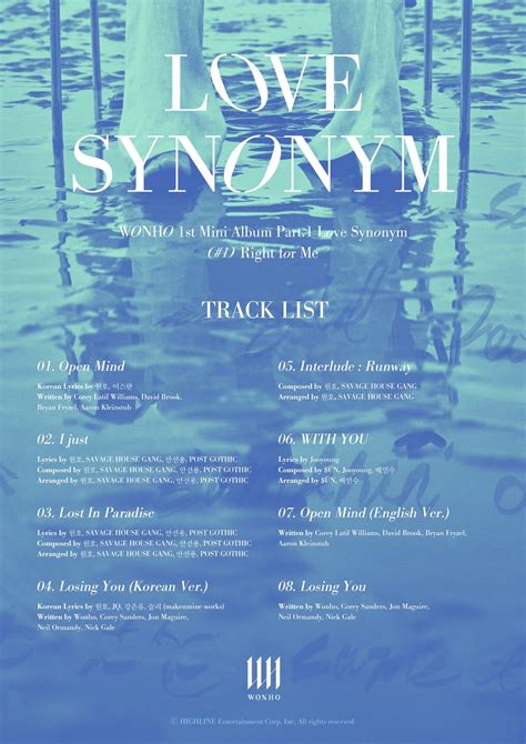 Former MONSTA X member Wonho reveals track list for 1st mini album 'Love Synonym' | allkpop