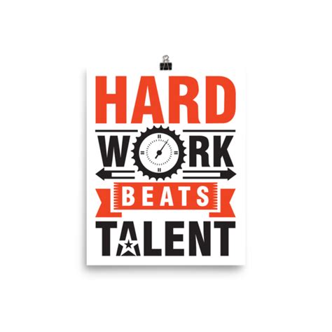 "Hard Work Beats Talent" Poster - Fingerprint Resistant | VIZLE