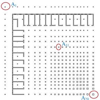 Quarter of the plan view at ground floor level showing column... | Download Scientific Diagram