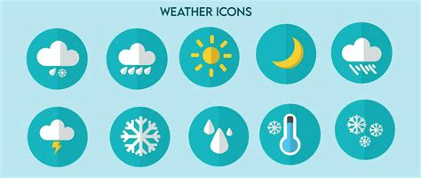 Weather icon set vector illustration. Weather conditions icons 36363444 Vector Art at Vecteezy