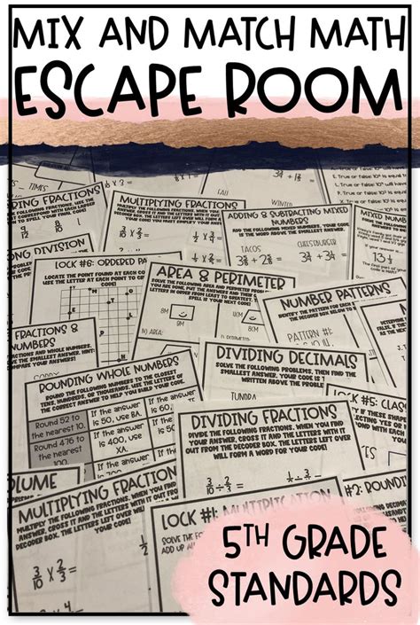 Fifth Grade Math Mix and Match Escape Room - Updated for Distance Learning! | Sixth grade math ...