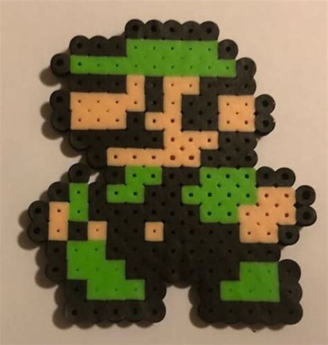 Nintendo Perler Bead 8-bit Pixel Art Luigi From Super Mario | Etsy