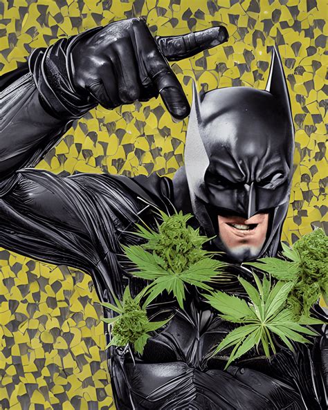 Batman Smiling with Big Bag of Weed · Creative Fabrica