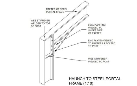 Haunch to steel portal frame design in detail AutoCAD drawing, dwg file ...