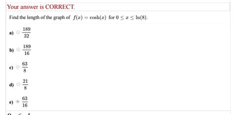 Solved Find the length of the graph of f(x) = cosh(x) for 0 | Chegg.com