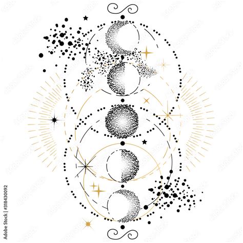 Moon Phases Tattoo Design