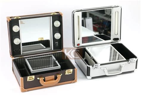 Lighting Cosmetic Case with mirror,Professional Makeup Case with lights and Clasp Key ,make up ...