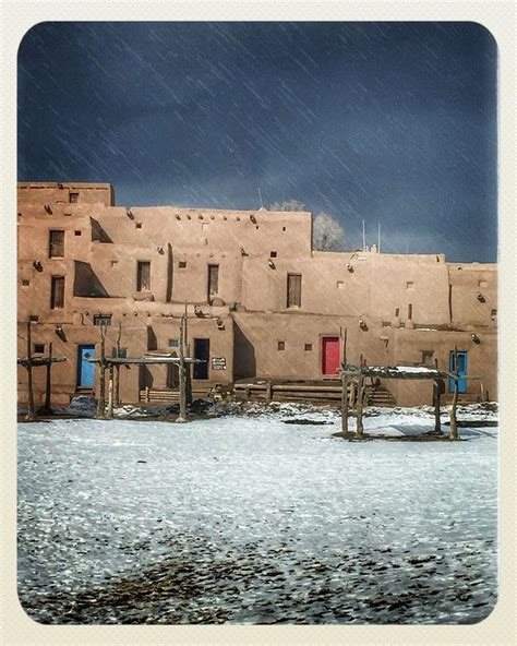 Taos Pueblo New Mexico Winter ddop41 | Taos pueblo, Taos new mexico ...