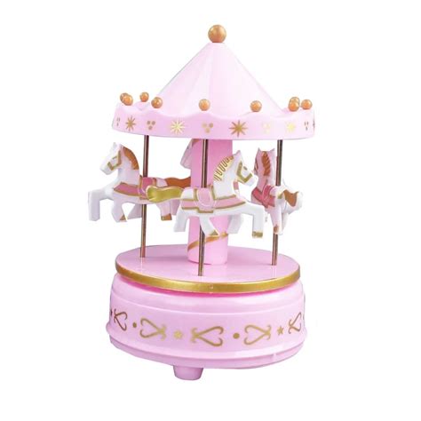 Wooden Merry-Go-Round Carousel Music Box Birthdays Gift - Orbisify.com