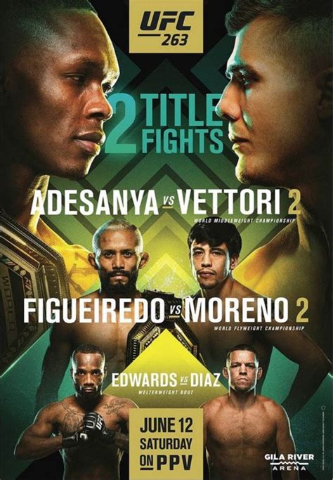 UFC 263 Card – All Fights & Details for 'Adesanya vs. Vettori 2'