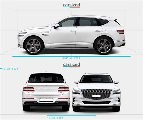 Genesis GV80 2021-present Dimensions Side View