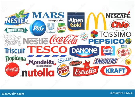 Collection of Popular Food Logos Companies Printed on Paper Editorial ...