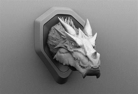 Faux Dragon Wall Mount 3D Model 3D printable .obj .stl - CGTrader.com