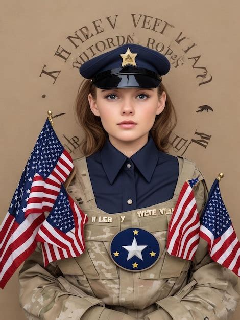 Premium AI Image | Girl with American flag