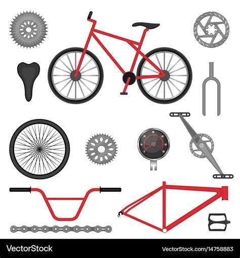 Parts bmx bike off-road sport bicycle used Vector Image