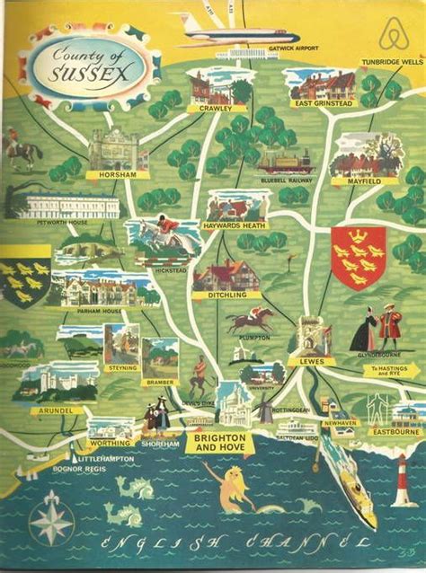 1967 tourist map of East Sussex | Tourist map, Illustrated map ...