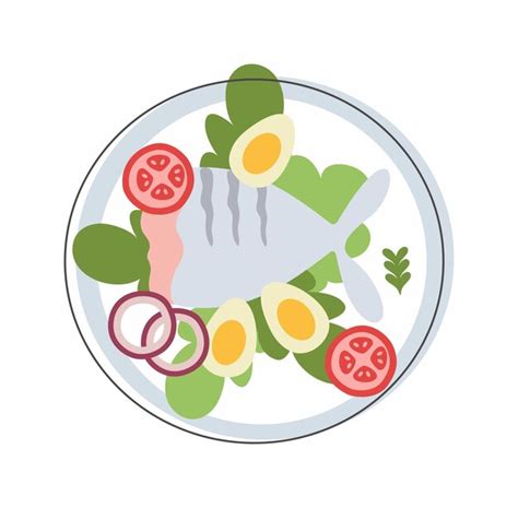 Premium Vector | Vegetable salad plate