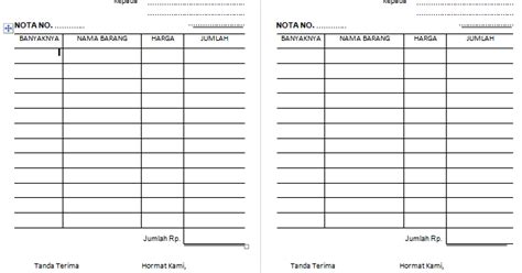 Download Nota Kosong Dalam Bentuk Word Documen (.docx) - sakaran