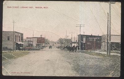 Postcard MARION Michigan/MI Main Street East Business Storefronts 1907 ...