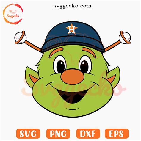 Houston Astros Orbit Mascot Head SVG Cricut, Astros MLB SVG PNG Digital ...