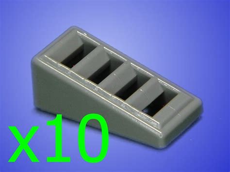 10 NEW Dark Blue Gray LEGO 1x2 Slope Grills Grille Grates Finishing ...