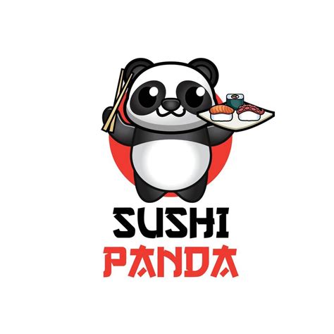 Panda holding sushi logo vector illustration 6431666 Vector Art at Vecteezy