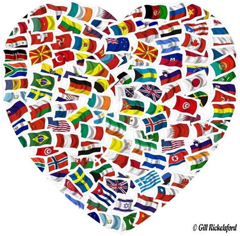 Heart of Flags. Copyright Gill Rickelsford | Flags of the world, World thinking day, Flag