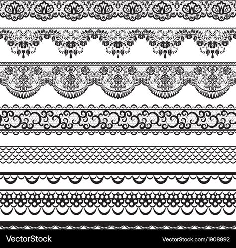 Lace border set Royalty Free Vector Image - VectorStock