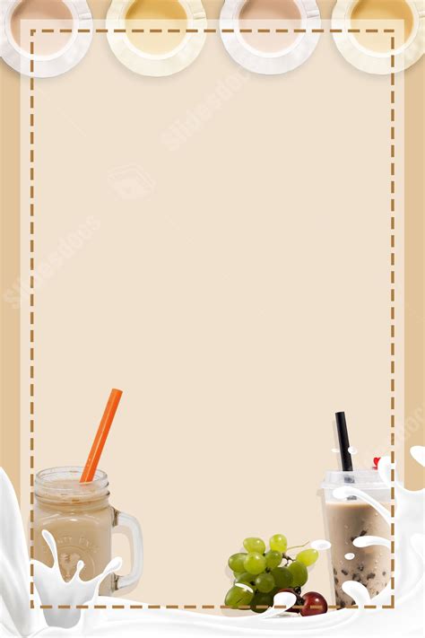 Promotion Of Brown Pearl Milk Tea Beverage Page Border Background Word Template And Google Docs ...