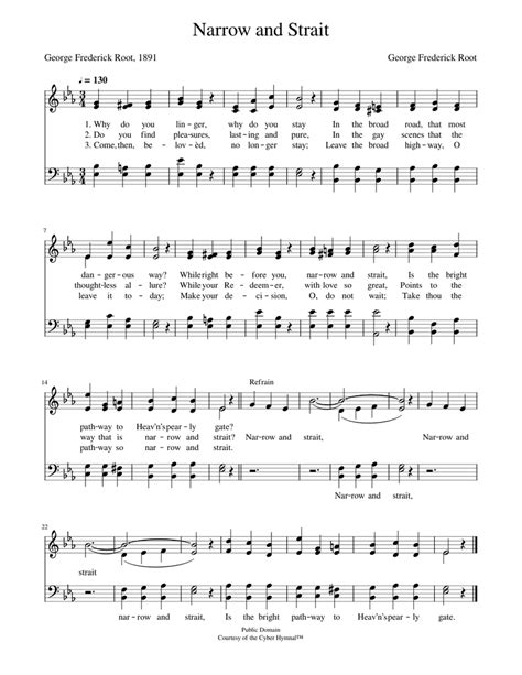 Narrow and strait - George F. Root Sheet music for Piano (Piano Duo ...