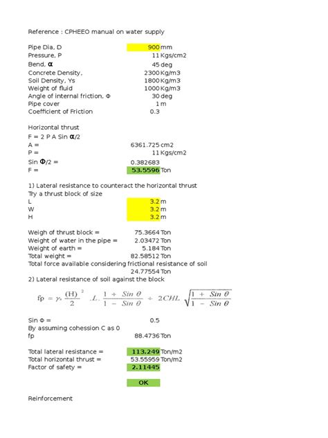 Thrust Block Design | PDF