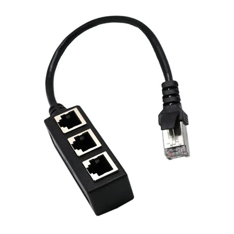 New RJ45 Y Splitter Adapter 1 to 3 Port Ethernet Switch Cable for CAT 5 ...